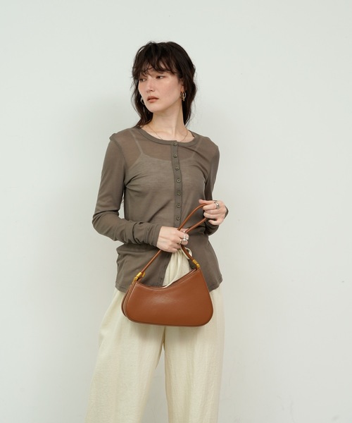 Lutim by u（ルチバイユー）の「Curve cut handbag / カーブカットハンドバック（ハンドバッグ・レディース・ブラック/ブラウン/ダークブラウン・FREE）」の9枚目の写真