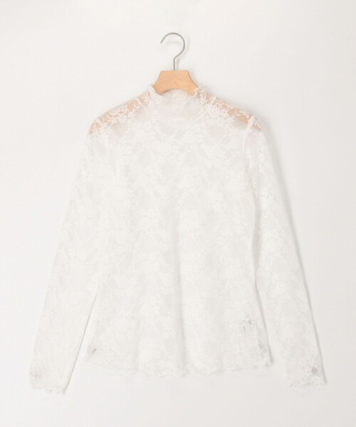 MICO COULIER（ミコクリエ）の「《オケージョン対応》花柄チュールレースカットソー（Tシャツ/カットソー・レディース・ブラック/オフホワイト・38）」の9枚目の写真