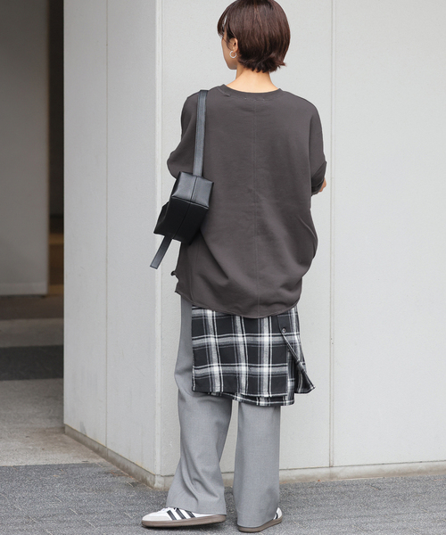 JOURNAL STANDARD relume(ジャーナルスタンダード レリューム)の「《追加5》オーバーサイズロングスウェット(スウェット・レディース・ホワイト系その他/ライトグリーン/ブルー/チャコールグレー・FREE)」の9枚目の写真