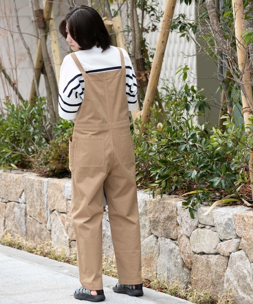 セール】製品染めジップデザインサロペット（サロペット