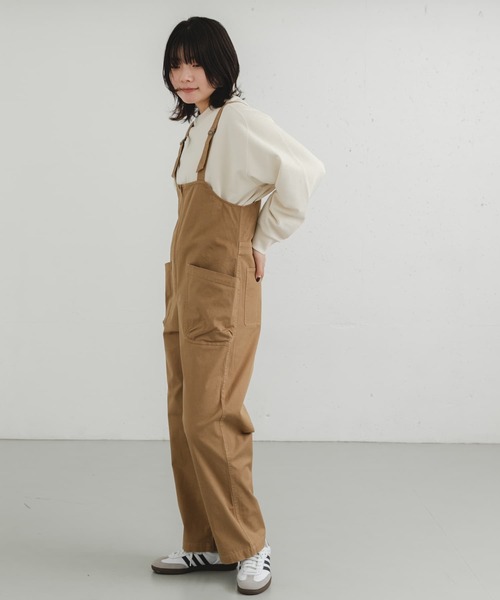 EKAL(エカル)の「製品染めジップデザインサロペット(サロペット/オーバーオール・レディース・キャメル/チャコールグレー・ONE)」の17枚目の写真