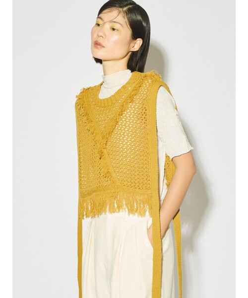 【ここ】midiumisolid ノーカラーベストとパンツセット セール】 MIDIUMISOLID for Ladies ノーカラーベスト （ベスト