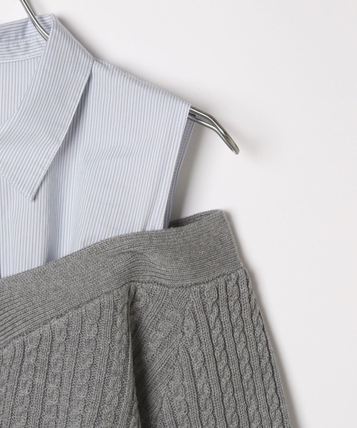 Heather（ヘザー）の「オフショルレイヤードニット　323484（ニット/セーター・レディース・グレー/ネイビー/アイボリー・FREE）」の5枚目の写真