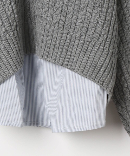 Heather（ヘザー）の「オフショルレイヤードニット　323484（ニット/セーター・レディース・グレー/ネイビー/アイボリー・FREE）」の7枚目の写真