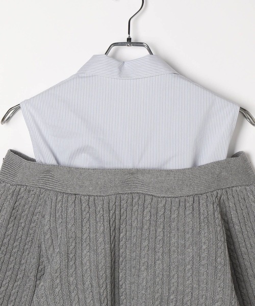 Heather（ヘザー）の「オフショルレイヤードニット　323484（ニット/セーター・レディース・グレー/ネイビー/アイボリー・FREE）」の9枚目の写真