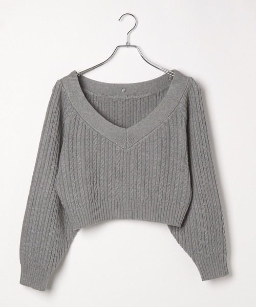 Heather（ヘザー）の「オフショルレイヤードニット　323484（ニット/セーター・レディース・グレー/ネイビー/アイボリー・FREE）」の11枚目の写真