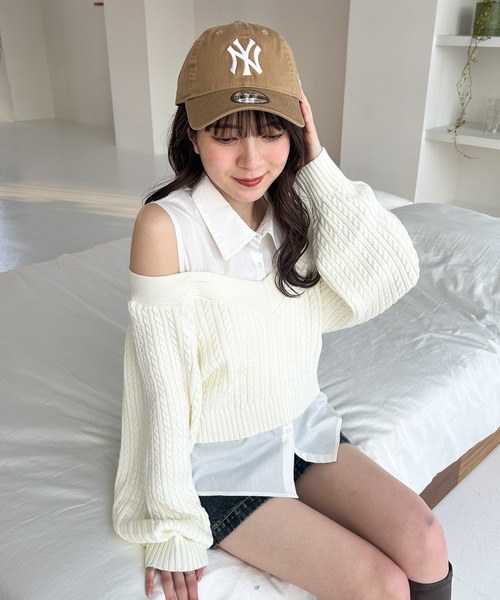 Heather（ヘザー）の「オフショルレイヤードニット　323484（ニット/セーター・レディース・グレー/ネイビー/アイボリー・FREE）」の18枚目の写真