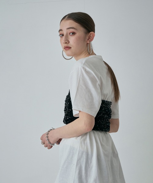 ROSE BUD（ローズバッド）の「(CREOLME)スパンコールチューブトップ（その他トップス・レディース・ブラック・ONE SIZE）」の6枚目の写真