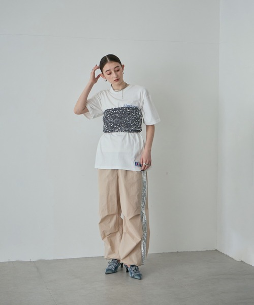 ROSEBUD CREOLME バイカラーレースチュニック トップスローズバッド CREOLME（クレオルム）の「(CREOLME)バイカラーレースチュニック
