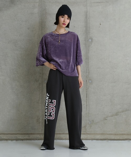 CHIGNON(シニヨン)の「(CHUGNON)ベロアメッシュTシャツ(Tシャツ/カットソー・レディース・ホワイト/ブラウン・ONE SIZE)」の19枚目の写真