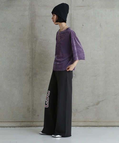 CHIGNON(シニヨン)の「(CHUGNON)ベロアメッシュTシャツ(Tシャツ/カットソー・レディース・ホワイト/ブラウン・ONE SIZE)」の20枚目の写真