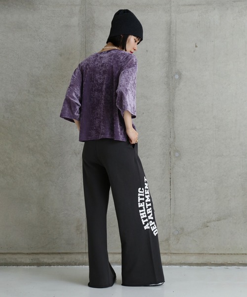 CHIGNON(シニヨン)の「(CHUGNON)ベロアメッシュTシャツ(Tシャツ/カットソー・レディース・ホワイト/ブラウン・ONE SIZE)」の21枚目の写真