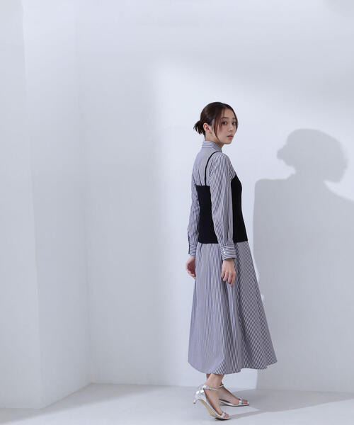 NATURAL BEAUTY BASIC（ナチュラルビューティーベーシック）の「◇ビスチェレイヤードシャツワンピース（シャツワンピース・レディース・グレー系その他/ブルー・MEDIUM/SMALL/P/S）」の13枚目の写真