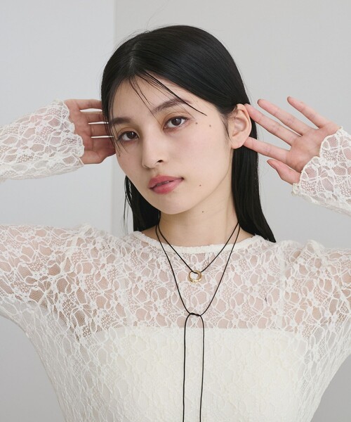 VIS（ビス）の「ニュアンスリングマルチコードネックレス（ネックレス・レディース・シルバー/ゴールド・FREE）」の3枚目の写真