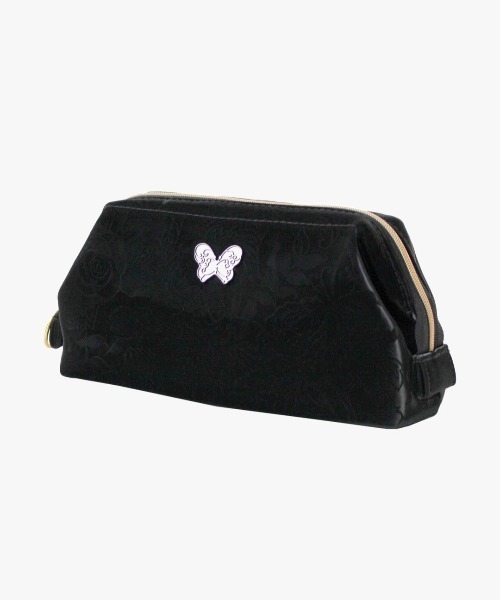 ANNA SUI(アナスイ)の「ローズ柄ワイヤーポーチ(ポーチ・レディース・ブラック/アイボリー・FREE)」の2枚目の写真