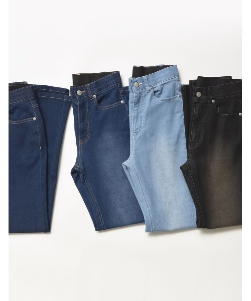 Re:EDIT（リエディ）の「[2025SS COLLECTION][低身長/高身長サイズ有][美脚見えシルエット]ストレッチデニムキックフレアパンツ（デニムパンツ・レディース・ブラック系その他/ブルー/ネイビー/ブルー系その他・SHORT/SMALL/MEDIUM/TALL/LARGE）」の13枚目の写真