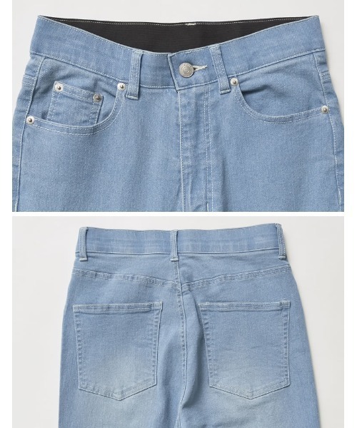 Re:EDIT（リエディ）の「[2025SS COLLECTION][低身長/高身長サイズ有][美脚見えシルエット]ストレッチデニムキックフレアパンツ（デニムパンツ・レディース・ブラック系その他/ブルー/ネイビー/ブルー系その他・SHORT/SMALL/MEDIUM/TALL/LARGE）」の12枚目の写真