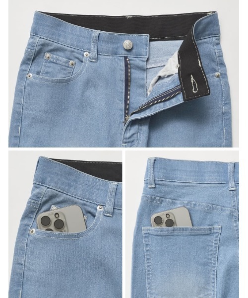 Re:EDIT（リエディ）の「[2025SS COLLECTION][低身長/高身長サイズ有][美脚見えシルエット]ストレッチデニムキックフレアパンツ（デニムパンツ・レディース・ブラック系その他/ブルー/ネイビー/ブルー系その他・SHORT/SMALL/MEDIUM/TALL/LARGE）」の11枚目の写真