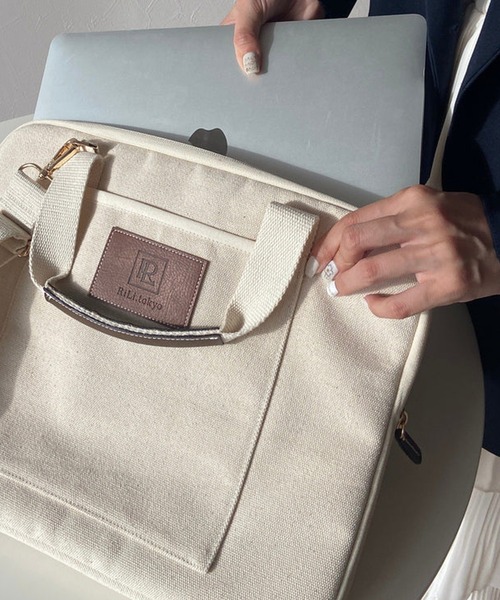 merrylatte（メリーラテ）の「2wayキャンバスPCケース（トートバッグ・レディース・アイボリー・FREE）」の8枚目の写真