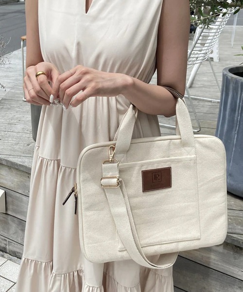 merrylatte（メリーラテ）の「2wayキャンバスPCケース（トートバッグ・レディース・アイボリー・FREE）」の10枚目の写真