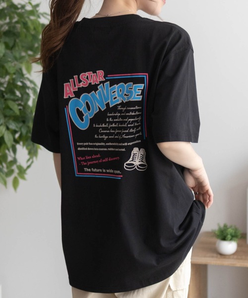 CONVERSE(コンバース)の「CONVERSE バックBOXプリントTシャツ(Tシャツ/カットソー・レディース・オートミール/ピンク/ライム/ブラック・M/L)」の11枚目の写真