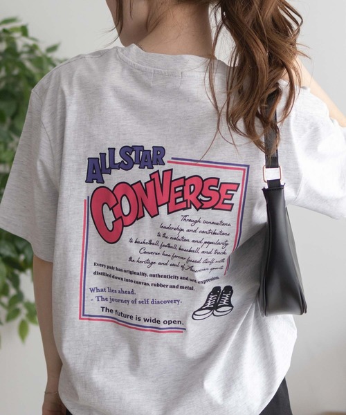 CONVERSE(コンバース)の「CONVERSE バックBOXプリントTシャツ(Tシャツ/カットソー・レディース・オートミール/ピンク/ライム/ブラック・M/L)」の15枚目の写真