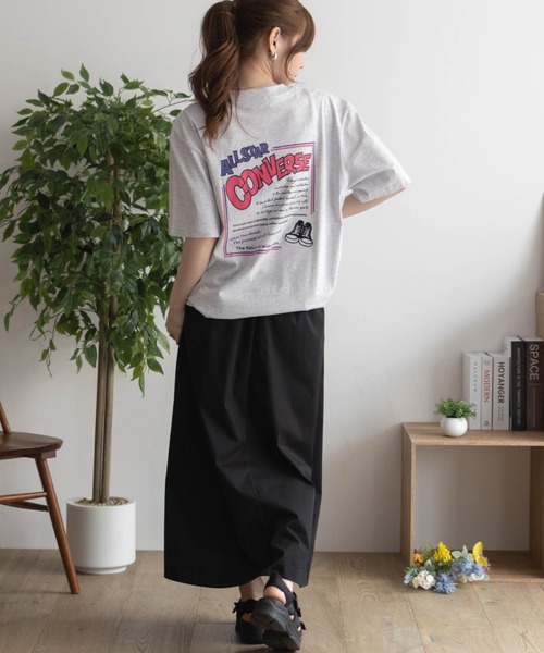 CONVERSE(コンバース)の「CONVERSE バックBOXプリントTシャツ(Tシャツ/カットソー・レディース・オートミール/ピンク/ライム/ブラック・M/L)」の13枚目の写真