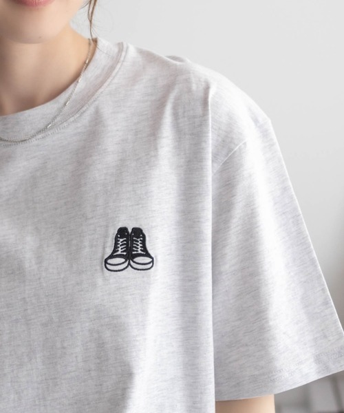 CONVERSE(コンバース)の「CONVERSE バックBOXプリントTシャツ(Tシャツ/カットソー・レディース・オートミール/ピンク/ライム/ブラック・M/L)」の16枚目の写真