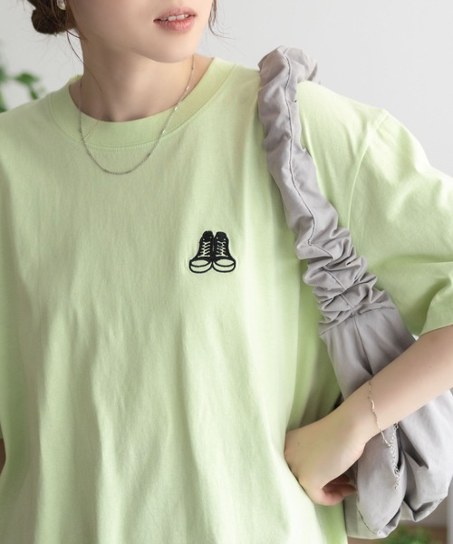 CONVERSE(コンバース)の「CONVERSE バックBOXプリントTシャツ(Tシャツ/カットソー・レディース・オートミール/ピンク/ライム/ブラック・M/L)」の20枚目の写真