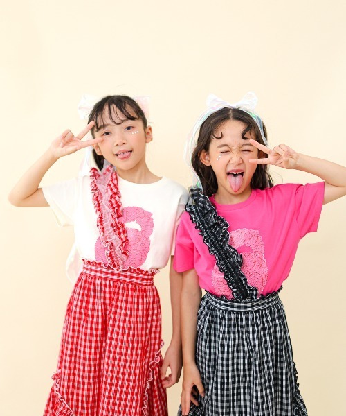 unica(ユニカ)の「NEKOペイントT(Tシャツ/カットソー・キッズ・オフホワイト/ピンク・S/L/XL/M)」の5枚目の写真
