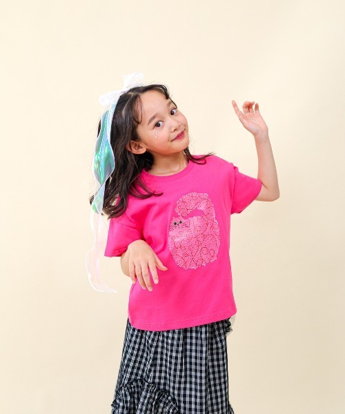 unica(ユニカ)の「NEKOペイントT(Tシャツ/カットソー・キッズ・オフホワイト/ピンク・S/L/XL/M)」の10枚目の写真
