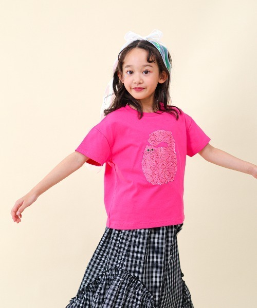 unica(ユニカ)の「NEKOペイントT(Tシャツ/カットソー・キッズ・オフホワイト/ピンク・S/L/XL/M)」の11枚目の写真