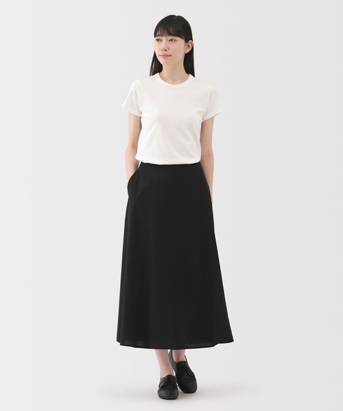 無印良品（ムジルシリョウヒン）の「婦人　涼感フレアスカート（スカート・レディース・ブラック/グレー系/サックスブルー系・S/M/L/XL）」の10枚目の写真
