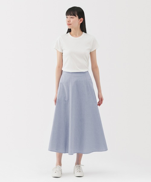無印良品（ムジルシリョウヒン）の「婦人　涼感フレアスカート（スカート・レディース・ブラック/グレー系/サックスブルー系・S/M/L/XL）」の18枚目の写真