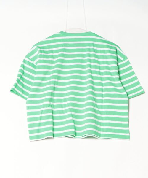 NEW BALANCE（ニューバランス）の「【別注】ニューバランス New Balance THE CITY シューパッチボーダーTシャツ 限定コラボ（Tシャツ/カットソー・レディース・グリーン・S/M/L/XL）」の2枚目の写真