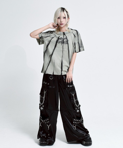 『REFLEM/レフレム』顔料加工Tシャツ/ハーフスリーブカットソー ブラック黒 REFLEM tシャツ 「REFLEM/レフレム」縛り顔料加工Tシャツ/ハーフ