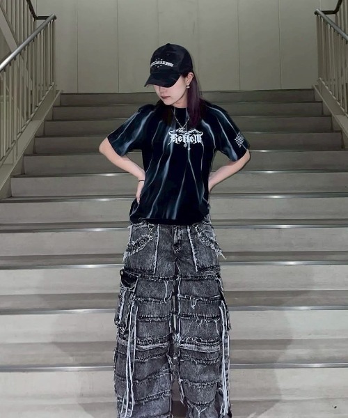 REFLEM(レフレム)の「『REFLEM/レフレム』縛り顔料加工Tシャツ/ハーフスリーブカットソー(Tシャツ/カットソー・レディース・ブルー/ブラック/グリーン・M/XXL)」の22枚目の写真