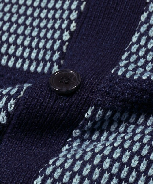 The DUFFER of ST.GEORGE（ザダファーオブセントジョージ）の「[INDIGO LABEL] INDIGO TUCK BORDER CARDIGAN：インディゴ タックボーダー カーディガン（カーディガン/ボレロ・メンズ・ダークインディゴブルー・MEDIUM/LARGE/X-LARGE）」の11枚目の写真