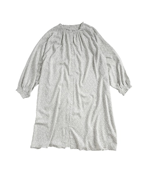 MARAI(マーライ)の「花柄 前開きシャツワンピース 長袖 ロング丈(シャツワンピース・レディース・グレー/チャコール/ライトグリーン・フリー)」の8枚目の写真