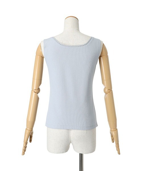F i.n.t（フィント）の「スカラップレーステレコタンク/ fint　フィント（タンクトップ・レディース・アイボリー/ライトブルー・FREE）」の10枚目の写真