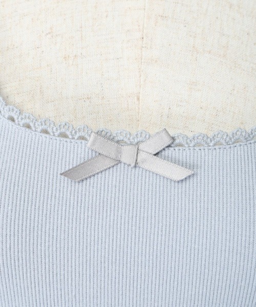 F i.n.t（フィント）の「スカラップレーステレコタンク/ fint　フィント（タンクトップ・レディース・アイボリー/ライトブルー・FREE）」の6枚目の写真