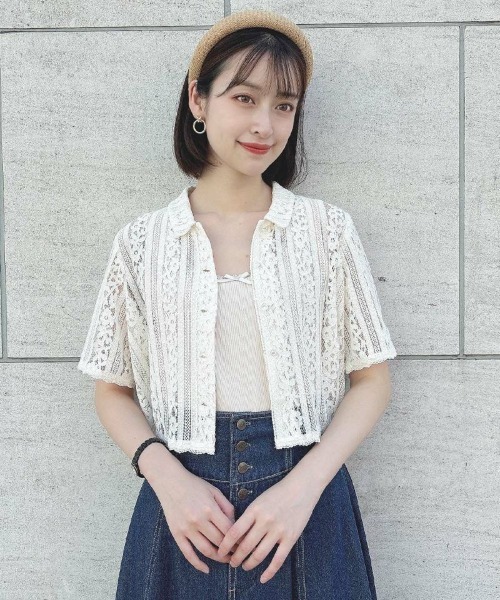 F i.n.t（フィント）の「スカラップレーステレコタンク/ fint　フィント（タンクトップ・レディース・アイボリー/ライトブルー・FREE）」の14枚目の写真