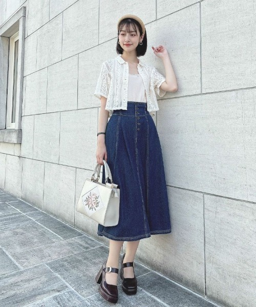 F i.n.t（フィント）の「スカラップレーステレコタンク/ fint　フィント（タンクトップ・レディース・アイボリー/ライトブルー・FREE）」の15枚目の写真