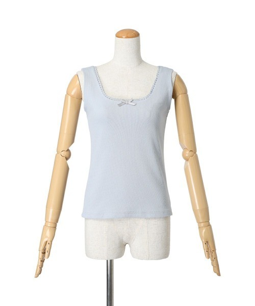 F i.n.t（フィント）の「スカラップレーステレコタンク/ fint　フィント（タンクトップ・レディース・アイボリー/ライトブルー・FREE）」の12枚目の写真