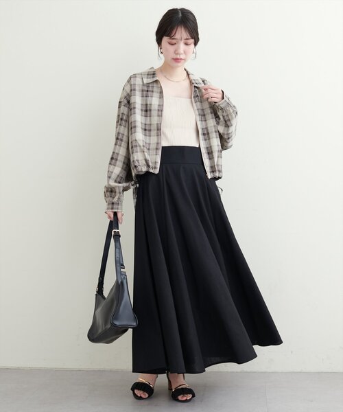 natural couture(ナチュラルクチュール)の「裾ドロストブルゾン(ブルゾン・レディース・アイボリー/イエロー/モカ/その他1・FREE)」の7枚目の写真