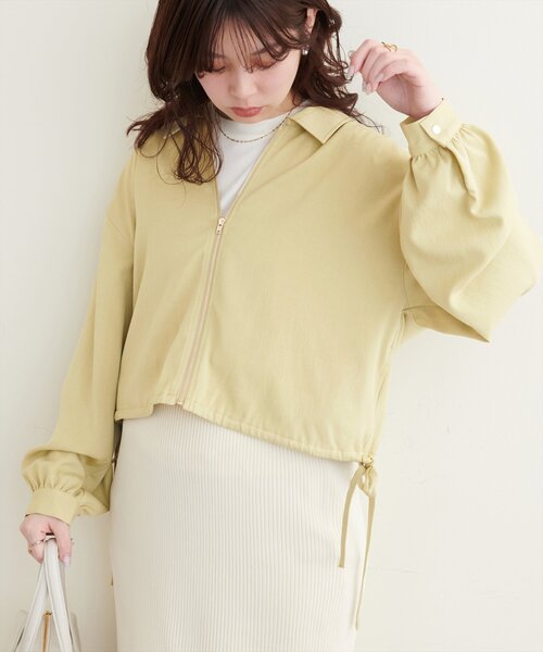 natural couture(ナチュラルクチュール)の「裾ドロストブルゾン(ブルゾン・レディース・アイボリー/イエロー/モカ/その他1・FREE)」の14枚目の写真