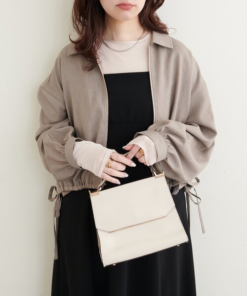 natural couture(ナチュラルクチュール)の「裾ドロストブルゾン(ブルゾン・レディース・アイボリー/イエロー/モカ/その他1・FREE)」の11枚目の写真