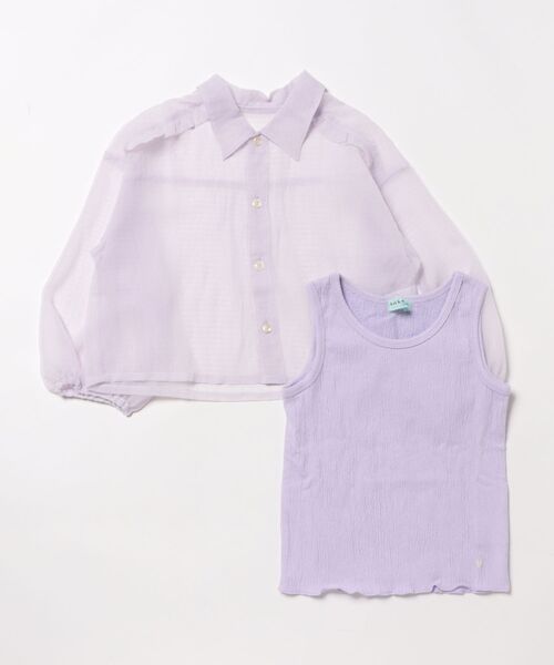 HAKKA KIDS（ハッカキッズ）の「ブラウスタンクトップセット（シャツ/ブラウス・キッズ・イエロー/パープル・120cm/130cm）」の2枚目の写真