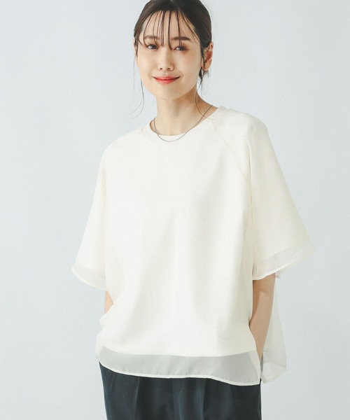 シフォンドッキング7分袖/325954（Tシャツ/カットソー）｜GLOBAL WORK