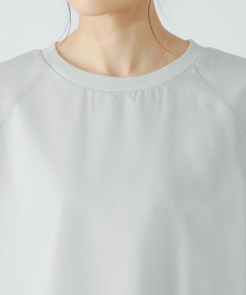 GLOBAL WORK（グローバルワーク）の「シフォンドッキング7分袖/325954（Tシャツ/カットソー・レディース・ブラック/グレイッシュベージュ/アイボリー/ライトグレー・MEDIUM/LARGE）」の9枚目の写真